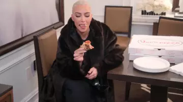 Balenciaga Fur Coat worn by Kim Kardashian as seen in The Kardashians (S02E09)