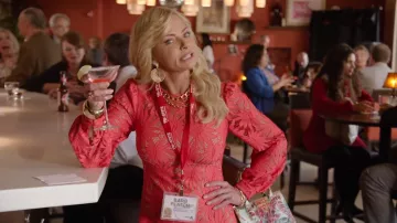 Brahmin Melbourne Caroline Satchel worn by Barb Flatch (Jaime Pressly) as seen in Welcome to Flatch (S02E07)