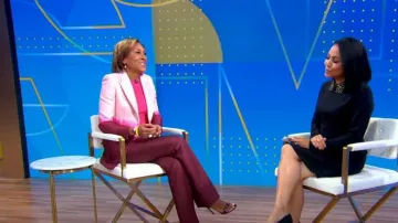 Alexander Mcqueen Dip Dye Wool & Silk Jacket usada por Robin Roberts como se ve en Good Morning America el 17 de noviembre de 2022