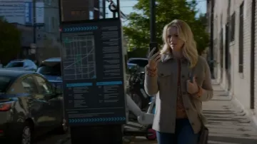 Suéter-chaqueta Madewell Boiled Wool Bridgman usada por Sylvie Brett (Kara Killmer) vista en Chicago Fire (S11E08)