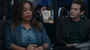 Nili Lotan Addison Denim Jacket Blazer worn by Simone Clark (Niecy Nash) as seen in The Rookie: Feds (S01E04)