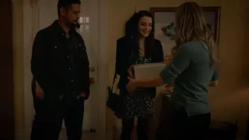 Veronica Beard Josephine Ruched Ruffle Stretch Dress worn by Sarah as seen in Manifest (S03E09)