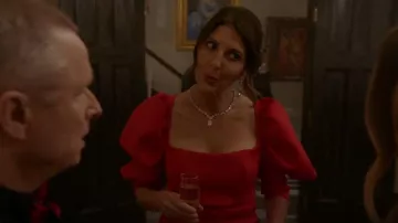 Asos Design Puff Sleeve Wrap Maxi Dress porté par Sophie Devereaux (Gina Bellman) comme vu dans Leverage: Redemption (S02E01)