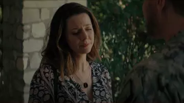 Ted Baker Tarissa Floral Print Swing Dress worn by Stella Baxter (Alona Tal) as seen in SEAL Team (S06E10)