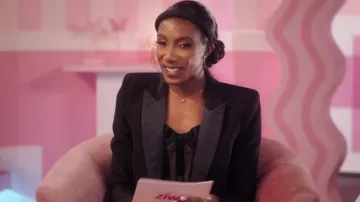 Mugler High Tech Corset Top worn by Ziwe Fumudoh as seen in Ziwe (S02E07)