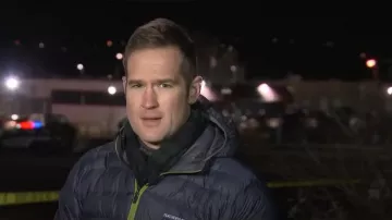 Feathered Friends Eos Down Jacket In Midnight worn by Morgan Chesky as seen in Today on  November 21, 2022