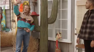 Panhandle Mens Turquoise Scenic Long Sleeve Shirt worn by JJ Parker (Hunter Clowdus) as seen in All American (S05E06)