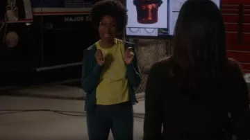 Denim & Co. Crystal Wash French Terry Sweatshirt worn by Kasie Hines (Diona Reasonover) as seen in NCIS (S20E08)