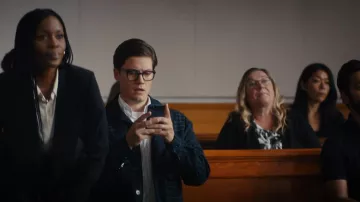 River Island Worker Jacket In Navy porté par Jesse Mills (Justin Kelly) comme on le voit dans Hudson & Rex (S05E09)