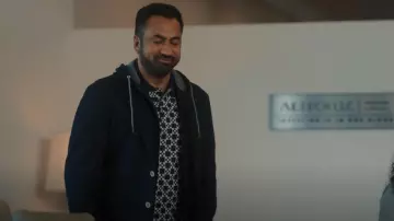 Sandro Monogrammed Jacquard Polo worn by Simon Choksi (Kal Penn) as seen in The Santa Clauses (S01E02)