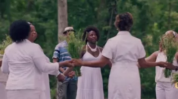 Trina Turk Gemma Dress worn by Nova Bordelon (Rutina Wesley) as seen in Queen Sugar (S07E12)