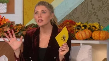 Veronica Beard Gaya Dickey Jacket worn by Amanda Kloots as seen in The Talk on November 22, 2022