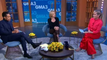 Greylin Paz Vegan Leather Pant worn by Amy Robach as seen in Good Morning America on November 22, 2022