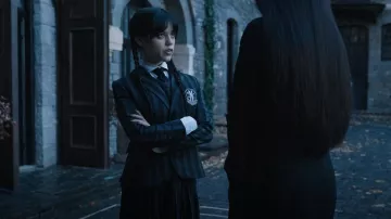 TreekillerShop Addams Cosplay Disfraz usado por Wednesday Addams (Jenna Ortega) como se ve en Wednesday (S01E01)