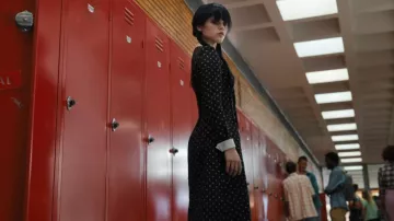 Hanahola Peter Pan Cuello Traje Cosplay Vestido usado por Wednesday Addams (Jenna Ortega) como se ve en Wednesday (S01E01)