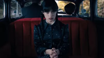 CustomHauteCouture Addams Cosplay Abrigo usado por Wednesday Addams (Jenna Ortega) como se ve en Wednesday (S01E01)