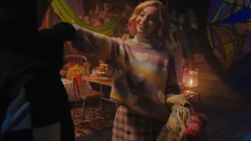 Maje Checked Pleated Skirt worn by Enid Sinclair (Emma Myers) as seen in Wednesday (S01E06)