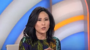 Milly Delaney Print Silk Sheath Dress worn by Vicky Nguyen as seen in Today on November 22, 2022