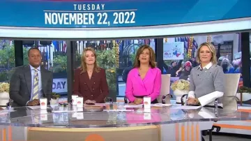 A.L.C. Kinsley Stretch Silk Blouse worn by Hoda Kotb as seen in Today on November 22, 2022