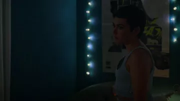 Zara Blue Cable Knit Crop Top & Shorts Set porté par Ari Blanco (Carla Díaz) vu dans Elite (S06E06)