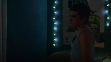 Zara Blue Cable Knit Crop Top & Shorts Set worn by Ari Blanco (Carla Díaz) as seen in Elite (S06E06)