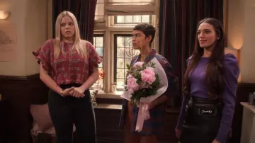 Maje Jelfie Skirt worn by Maya (Mona Mira) as seen in The Sex Lives of College Girls (S02E03)