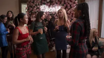 Sandro Erle Dress worn by Reena Malhotra (Kavi Ladnier) as seen in The Sex Lives of College Girls (S02E04)
