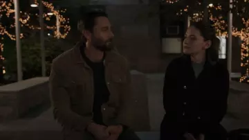 Allsaints Bret­ton Or­gan­ic Cot­ton Jack­et worn by Dr. Max Goodwin (Ryan Eggold) as seen in New Amsterdam (S05E09)