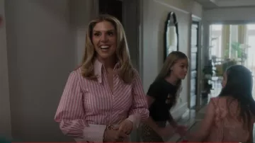 Ganni Striped Mini Shirt Dress worn by Cyndi Leffer (Joy Suprano) as seen in Fleishman Is in Trouble (S01E01)