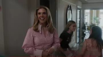 Ganni Striped Mini Shirt Dress worn by Cyndi Leffer (Joy Suprano) as seen in Fleishman Is in Trouble (S01E01)
