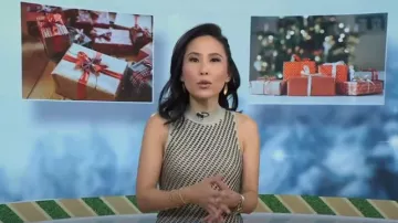 Jonathan Simkhai Chelle Pointelle Asymmetrical Dress worn by Vicky Nguyen as seen in Today on November 25, 2022