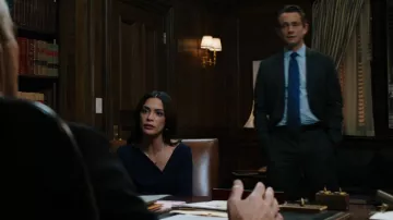 Black Halo Jackie O Dress Navy worn by ADA Samantha Maroun (Odelya Halevi) as seen in Law & Order (S22E08)