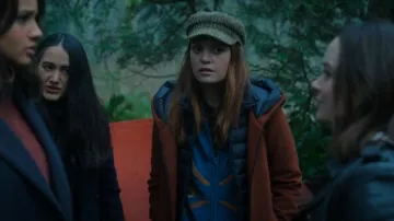 Anthropologie Horse Zip Front Cardigan worn by Raelle Collar (Taylor Hickson) as seen in Motherland: Fort Salem (S03E02)