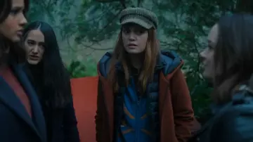 Anthropologie Horse Zip Front Cardigan worn by Raelle Collar (Taylor Hickson) as seen in Motherland: Fort Salem (S03E02)