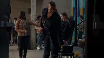 Dolce & Gabbana Pinstripe Print Track Pants worn by Robyn McCall (Queen Latifah) as seen in The Equalizer (S03E06)