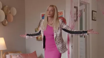 Smythe Tuxedo Stripe Single Breasted Blazer worn by Barb Flatch (Jaime Pressly) as seen in Welcome to Flatch (S02E08)