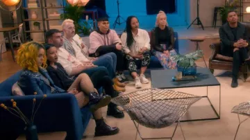 Doc Martens Air Wair Boots Metallic Purple Pewter worn by Keziah Joy Saunders as seen in Glow Up: Britain's Next Make-Up Star (S02E02)