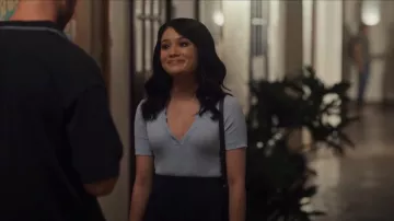 Laundry By Shelli Segal Scalloped Neck Polo Sweater worn by Diana (Alicia Crowder) as seen in Tell Me Lies (S01E10)