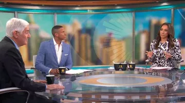 Robe de jade Ronny Kobo portée par Michelle Miller vue dans CBS Mornings le 24 novembre 2022