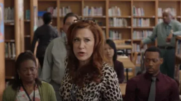 INC International Zip-Pock­et Top worn by Melissa Schemmenti (Lisa Ann Walter) as seen in Abbott Elementary (S01E01)