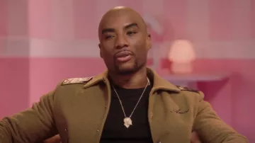 Amiri Wool Blend Varsity Jacket porté par Charlamagne tha God vu à Ziwe (S02E01)