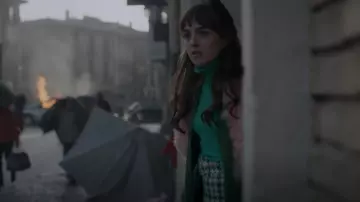 Zara Green Tweed Skirt worn by Louisa Connolly-Burnham as seen in Vampire Academy (S01E10)