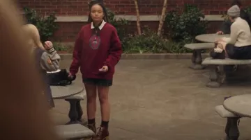 Miu Miu Platform Lace Up Ankle Boots porté par Zoya Lott (Whitney Peak) vu dans Gossip Girl (S02E01)