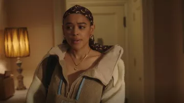 Marine Serre All Over Moon Print Durag worn by Julien Calloway (Jordan Alexander) as seen in Gossip Girl (S02E01)