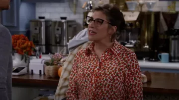 Alice + Olivia Willa Placket Shirt worn by Kat (Mayim Bialik) as seen in Call Me Kat (S03E08)