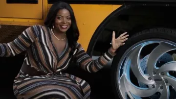 Maeve Striped Wrap Maxi Dress worn by Ava Coleman (Janelle James) as seen in Abbott Elementary (S01E12)