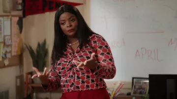 Zara Printed Tulle Top worn by Ava Coleman (Janelle James) as seen in Abbott Elementary (S01E09)