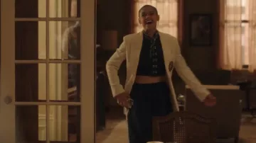 Chloé Striped Belted Blazer worn by Julien Calloway (Jordan Alexander) as seen in Gossip Girl (S02E02)