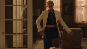 Balenciaga Striped Shell Track Pants in Blue worn by Julien Calloway (Jordan Alexander) as seen in Gossip Girl (S02E02)