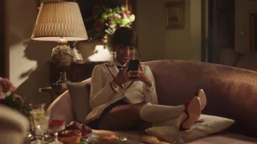 Gianvito Rossi Mulas de satén bordado rojo Diapositivas usadas por Monet de Haan (Savannah Lee Smith) como se ve en los trajes de Gossip Girl (Temporada 2 Episodio 2)